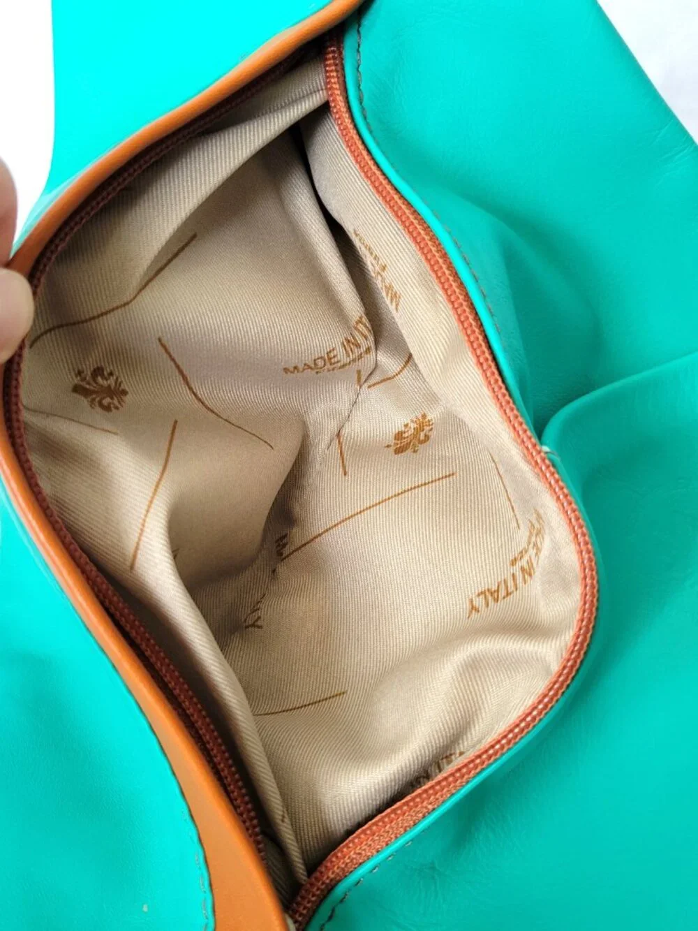 LaGaksta Stella Convertible Leather Backpack Purse Teal Mint Green Italy READ